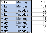 Insert Multiple Rows Between Each Unique Entry All Columns - Before