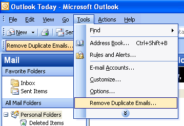 Remove Duplicate Emails for Outlook