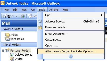 Attachments Forget Reminder for Outlook