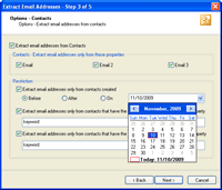 Extract Email Addresses from Emails, Contacts and Distribution Lists in Selected Folders Step 3