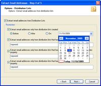 Extract Email Addresses from Emails, Contacts and Distribution Lists in Selected Folders Step 4