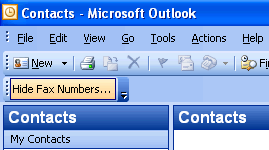 Windows 8 Hide Fax Numbers in Outlook full